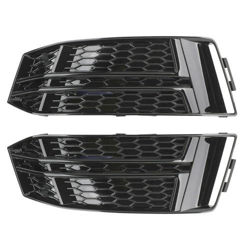 Paire de calandres phares antibrouillard nid d'abeille noir brillant Audi A4 B9