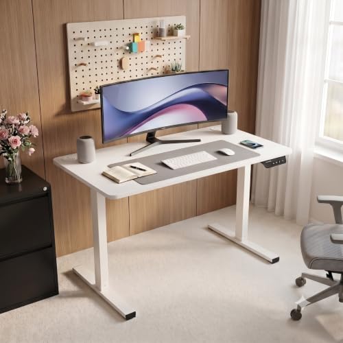 Image of SE1 Lite Standing Desk, Two-Piece Tabletop, 110 x 60 cm (White-White, 110.0, Centimeters, SE1 Lite)