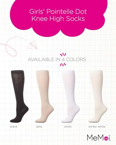 MeMoi Girls' Pointelle Dot Knee High Socks2