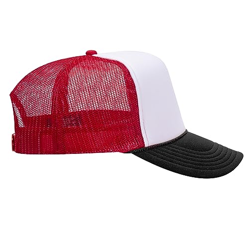 Image of OTTO Polyester Foam Front 5 Panel High Crown Mesh Back Trucker Hats in 97, Bulk, Wholesale