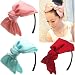 3 Pack Huge 8" Big Bows Hairstyle Hair Hoop HeadBands Hair Band for Girls Women Daily Wearing and Party Decoration(Mint,Pink,Red)