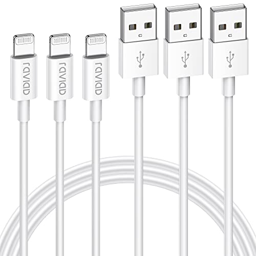 Câble Chargeur pour iPhone [2M/Lot de 3] Certifié MFi Câble USB iPhone Charge Rapide Compatible avec iPhone 11/11 Pro/X/XS/XR/8/8 Plus/7/7 Plus/6s/6s Plus/6/6 Plus/SE/5s/5 - Blanc