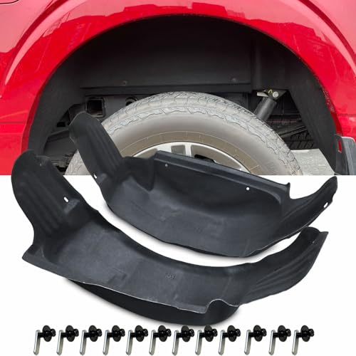 Wheel Well Liner for Ford F150 2021-2025 - Rear Wheel Arch Liners No Drilling Well Guards Tire Inner Fenders for Ford F-150 Exterior Accessories 2025 2024 2023 2022 2021 2PCS (Not Fit Raptor)