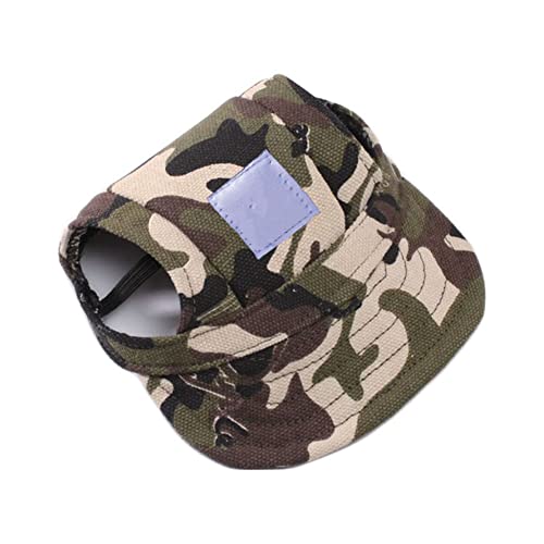 SHTGOI Hunde Baseballmütze Outdoor Haustier Mütze Kappe Sonnenschutz Cap Hut Basecap Sonnenhut Sonnenhüte Schirmmütze Hundecap mit Ohrlöchern und Verstellbarer Kinnriemen Tarnung
