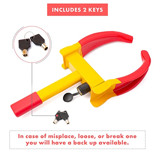 Vaygway Tire Clamp Wheel Lock- 2 Pack Metal Boot Stabilizer -Anti Theft Wheel Chock Lock Car Trailer Wheel-Security Travel Locking Claw Auto- Camper Car Van Truck Suv Fits #TOP2