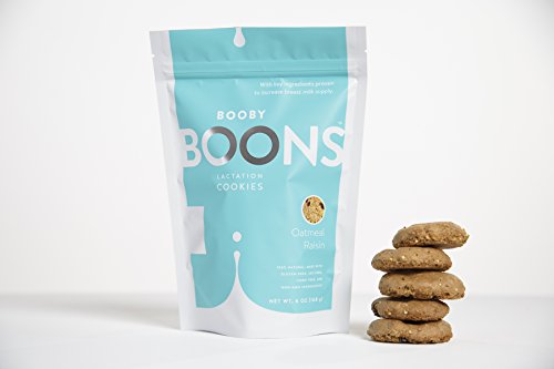 Booby Boons Lactation Cookies, Oatmeal Raisin, 6oz bag. New & Improved Recipe. Award Winning Gluten Free & Soy Free Breastfeeding Support.
