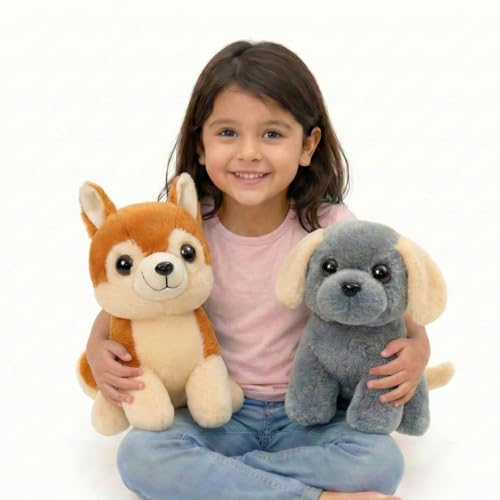 Image of Tabitha Stuffed Toys-Ultra Soft Plush Toy for Kids | Birthday Gifts for Kids and Girls | (Combo of 2 Toys 25 Cm Sandal Cat & 25 Cm Grey Dog)