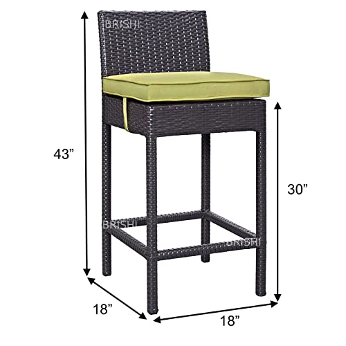 Image of BRISHI Outdoor Bar Set Garden Patio Bar Set 1+4 4 - Chairs and 1- Table Set Balcony Bar Table with Stool Set (Brown)