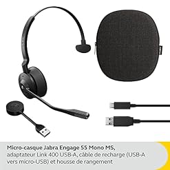 Jabra Engage 55 – Micro-casque mono sans fil avec adaptateur DECT USB-A Link 400, Microphone à réduction de bruit, Portée étendue – Certifié Google Meet/Zoom – Compatible UC – Noir - Les Beatles, Paul McCartney, John Lennon, RIngo Starr, George Harrison Jabra Engage 55 - Micro-casque mono sans fil avec adaptateur DECT USB-A Link 400, Microphone à réduction de bruit, Portée étendue - Certifié Google Meet/Zoom - Compatible UC - Noir – Image 2