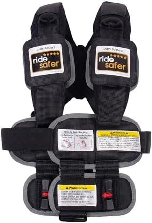 RideSafer Gen 5 - Extra Small (XS) Black, Lightweight, Compact, Portable Car Seat, 2+ years; 26.5–40 lb - Perfect for Travel and Everyday Child Safety