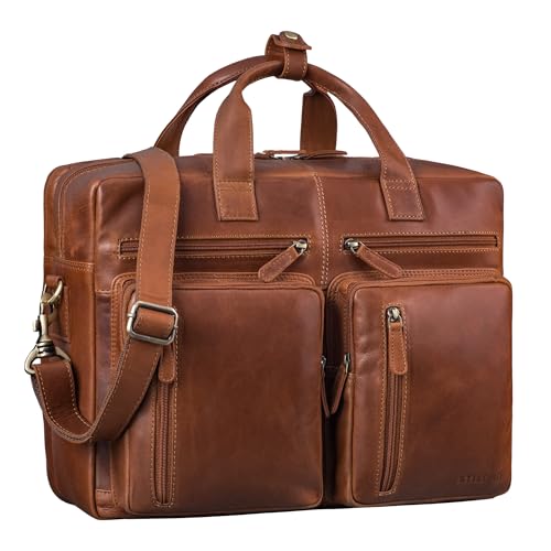 STILORD 'Goliatus' Grande Sacoche Homme Bandouliere Cuir Cartable Professeur Femme Serviette Pochette Ordinateur 17 Pouces Sac d'affaire Housse PC Portable,...