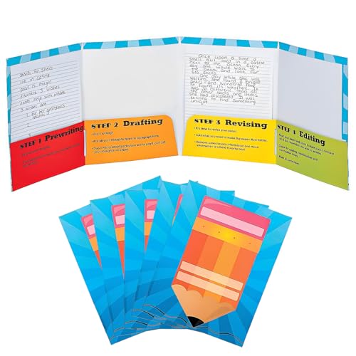 Fun Express Writing Bulk Folders with Pockets - Educational Language Arts ELA Classroom Supplies -...