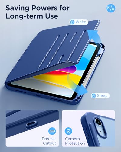 CACOE Case for iPad (A16) 11th/10th Generation with Pencil Holder, 5 Viewing Angles Magnetic Stand Cover for iPad 11/10 Gen 2025/2022 11/10.9 inch, Sea Blue - Image 6