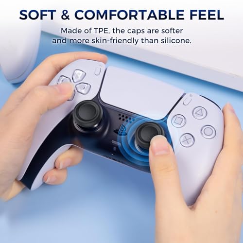 Image of 3 Pairs Thumb Grips,Enhanced Grip and Control, Replacement Joystick Caps Compatible with PS5 Controller, Suitable for Extended Gaming Sessions,Black