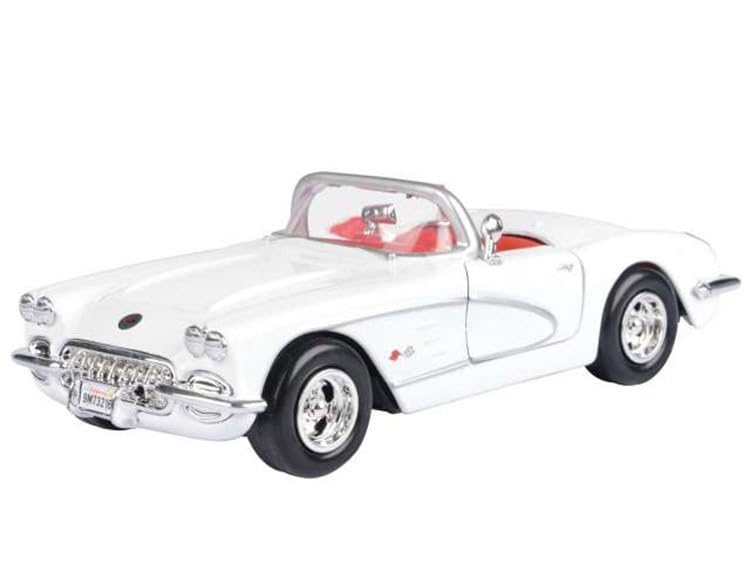 Amazon.com: 1959 Chevy Corvette C1 Convertible White with Red
