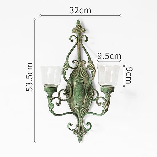 Candelabro de pared verde para iluminar el salón con estilo retro 2