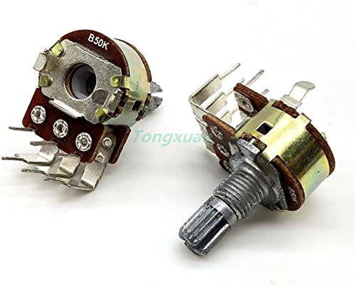 Interrupteur de potentiomètre B50K double volume axe 15mm de précision - 4