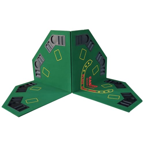Mesa de poker plegable octogonal con portavasos y bandejas miniatura 5