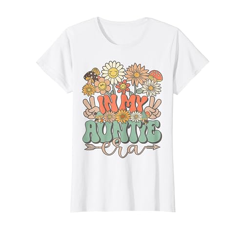 Matching Family In My Auntie Era Floral Hippie Groovy Retro Maglietta