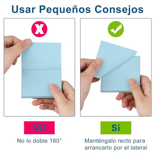 Miniatura 6 de Zczn 1920 Pcs Notas Adhesivas, Pack De 24 Bloc De Notas,76 X 76 Mm Notas Autoadhesivas, 80 Hojas Por Bloc, 8 Colores Vivos