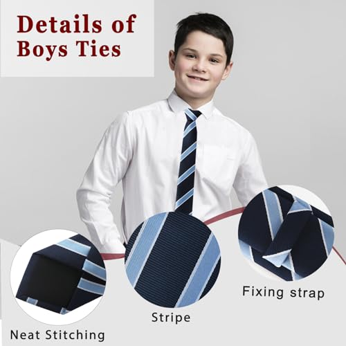 Luckyvestir Ties For Boys, Boys Black/Red/Blue Tie thumb #2