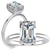 MAKA PAKA JEWELRY 3.0 Carat Moissanite Engagement Ring GRA Certified, Sterling Silver Rings for Wome