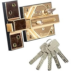 Candado Antibumping Lince Cerrojo 7930RHL I Cerrojo reforzado en color oro 74x85mm I I ALTA Seguridad garantizada en tu vivienda I Protección anti impresión, antibumping, antiganzúa.