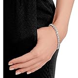 Swarovski Pulsera Tennis Angelic, Talla redonda, Pequeña, Blanca, Baño de...