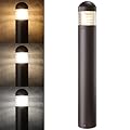 LEONLITE 3CCT LED Bollard Landscape Light, 24W/19W/14W Landscape Path Lights Dimmable, 43" Outdoor Bollard Lighting for Courtyard, Driveway, 120-277V, IP65, UL & FCC Listed, Die-cast Aluminum, Bronze