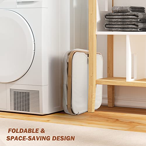 Yamagahome Laundry Basket With Lid, 60L Collapsible Large Laundry Hamper With 2 Removable Laundry Bag And Upgrade Lid Design, Waterproof Laundry Basket Made Of Bamboo And Oxford (Beige) #TOP7