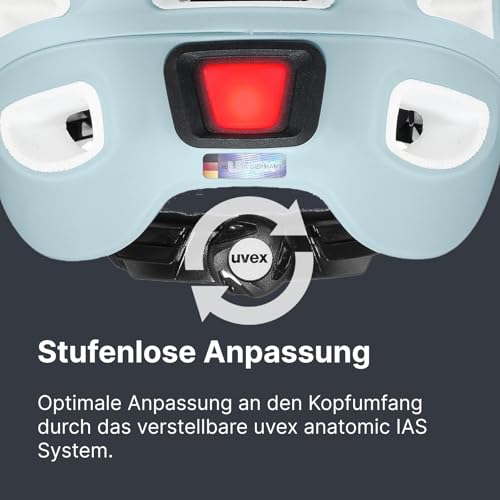 uvex True cc - Leichter Fahrradhelm für Damen und Herren - individuelle Größenanpassung - erweiterbar mit LED-Licht - papyros - peakock matt - 52-55 cm