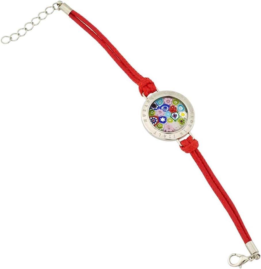 Glass Of Venice Lauretta Murano Glass Millefiori Bracelet - Red