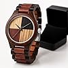 Men's Wooden Watch with Multicolour Natural Wood Dial – Lightweight Adjustable Wood Strap – Japanese Quartz Movement – Gift Box Included – Unique Handmade Style for Everyday Wear & Gifting #1