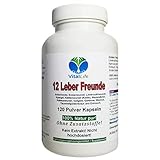 12 Leber Freunde - 12 Bitterkräuter & Bitterstoffe mit Mariendistel Artischocke Löwenzahn Enzian uvm. - 120 LEBER VITAL KAPSELN - NATUR PUR ohne ZUSATZSTOFFE. 26312-120