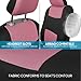 BDK PolyPro Car Seat Covers Full Set in Pink on Black, Front and Rear Split Bench Seat Covers for Cars, Easy to Install Car Seats Cover Set and Accessories for Auto Trucks Van SUV - Pink