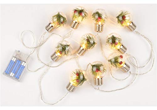 barbacado guirnalda de Navidad 10 bombillas LED con Pin y bolas de gui, guirnalda de Navidad con pilas, guirnalda de Navidad decoración casa, guirnalda 10 bombillas LED