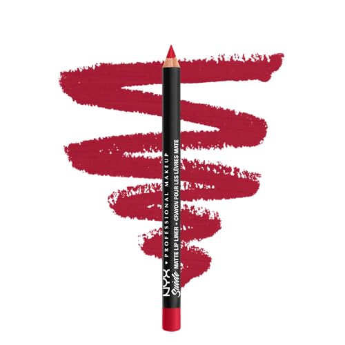 NYX PROFESSIONAL MAKEUP Suede Matte Lip Liner Velvety-Smooth Long-Lasting Formula For A Defined Lip Makeup Look - Spicy (Red)