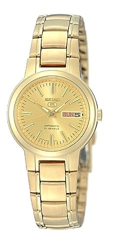 Seiko Women's SYME46 Seiko 5 Automatic Gold-Tone Stainless-Steel Bracelet Watch