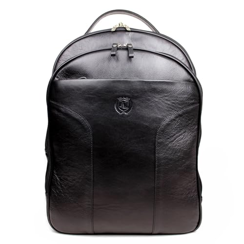 Mochila Masculina em Couro Legítimo para Notebook Antifurto Artlux (Preto)