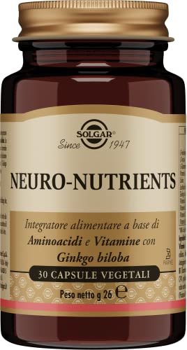 Solgar NEURO NUTRIENTS – Amminoacidi, vitamine del gruppo B e Ginkgo biloba, 30 capsule vegetali
