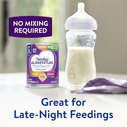 Image of Similac Alimentum with 2'-FL HMO Hypoallergenic Infant Formula, for Food Allergies and Colic Due to Protein Sensitivity, Ready-to-Feed Baby Formula, 8-fl-oz Can, Pack of 24