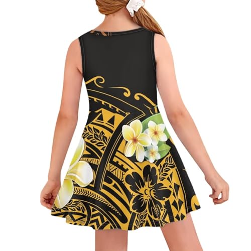 Beach Midi Dresses Polynesian Puletasi Samoa Girls Dress A-Line Swing Twirl School Dress Wedding Birthday Dress2