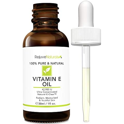 Vitamin E Oil - 100% Pure & Natural, 42,900 IU. Repair Dry, Damaged Skin from Surgery & Acne, Age Spots & Wrinkles. Boost Collagen for Moisturized, Youthful-looking Skin. d-alpha tocopherol Cover