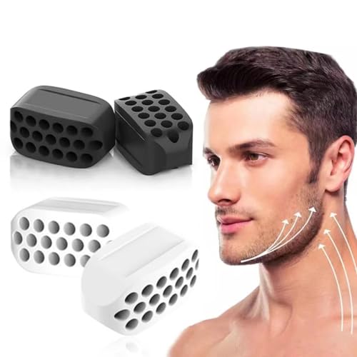 INGJIA 4 Piezas Ejercitador de Mandíbula, Mandibula Ejercicio Exerciser, Masticador Mandibula Jaw Trainer, Tonificador Facial de mandíbula para Mejorar la línea de la mandíbula