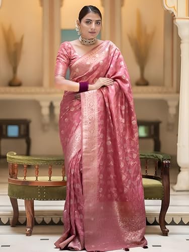 Image of Yashika Women's Pure Kanjivaram Silk Saree Soft Banarasi Style Wedding With Blouse Piece | Saree For Women | New Sari