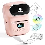 Phomemo Label Printer - M110 Thermal Label Printer Barcode Label Maker Mini Bluetooth Sticker Printer for Small Business, Home, Office, Logo, Address, Name Tag, Clothing, Organizing, Pink