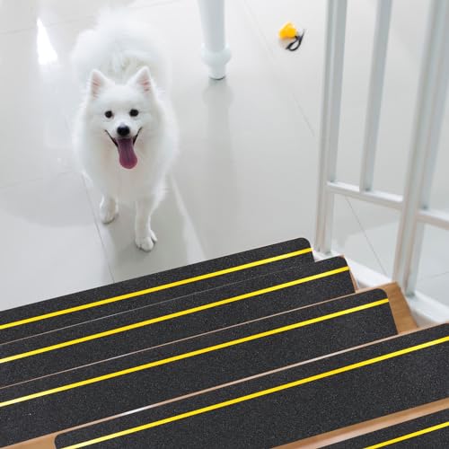 Weysat CHI-WEYSAT-1040 20 Pcs 6'' X 30'' Anti Slip Stair Treads With Reflective Stripe Grip Non Slip Tape Adhesive Non Skid Tape Outdoor Traction Treads Staircase Step Treads Friction Abrasive thumb #5