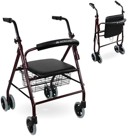 Mobiclinic®, Andador Plegable, Ligero, Rollator, Prado, Frenos po...