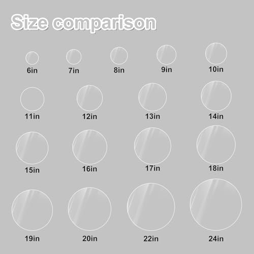 Image of KINLINK 8in Plexiglass Sheets 1 /8 inch Thick, 3mm Clear Circle PET Plastic Sheet for DIY Project, Craft, Cake Disk, Table top, Acrylic Sign and Wedding Invitation 2 Pack