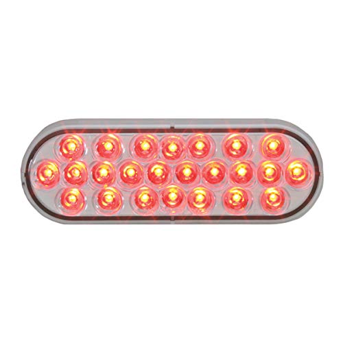 Luz LED Ovalada Pearl Red 24 LED, Lente Transparente
